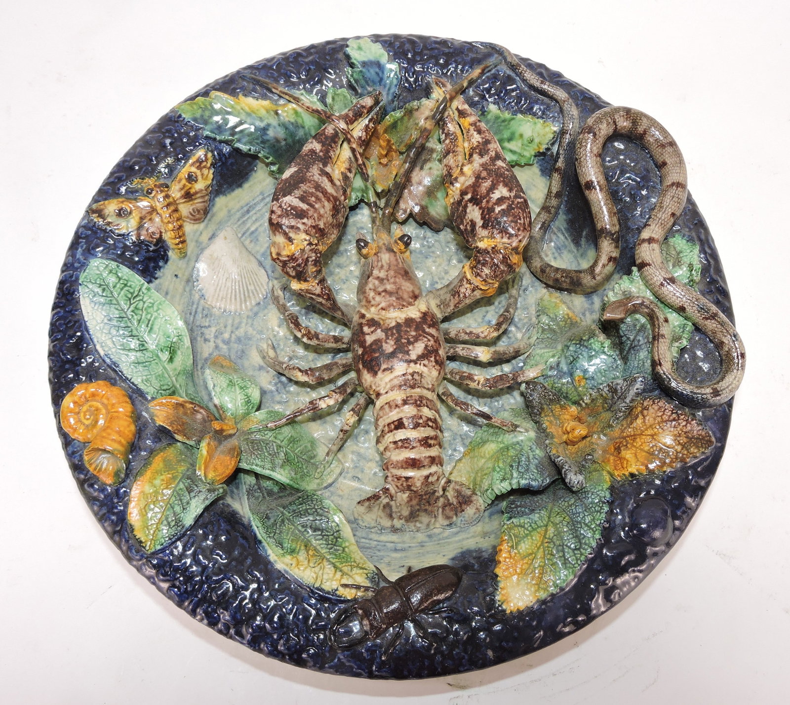 Barbizet French Palissy round plaque, (1 of 4)