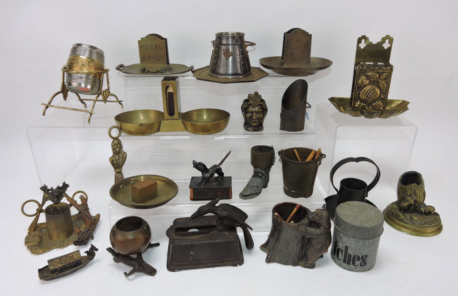 Lot of 20 assorted match holders: .
