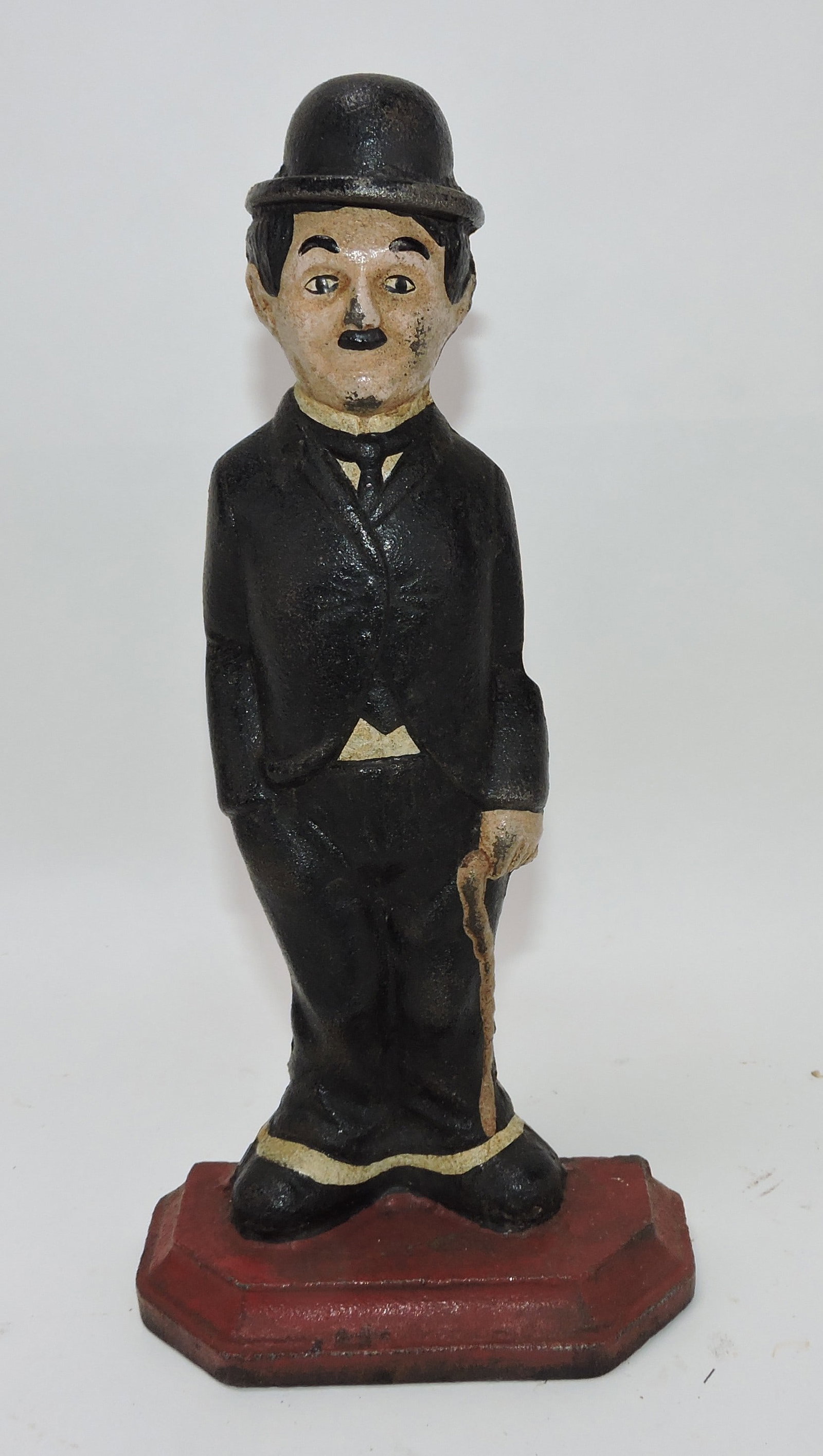 Charlie Chaplin cast iron doorstop,: 10"