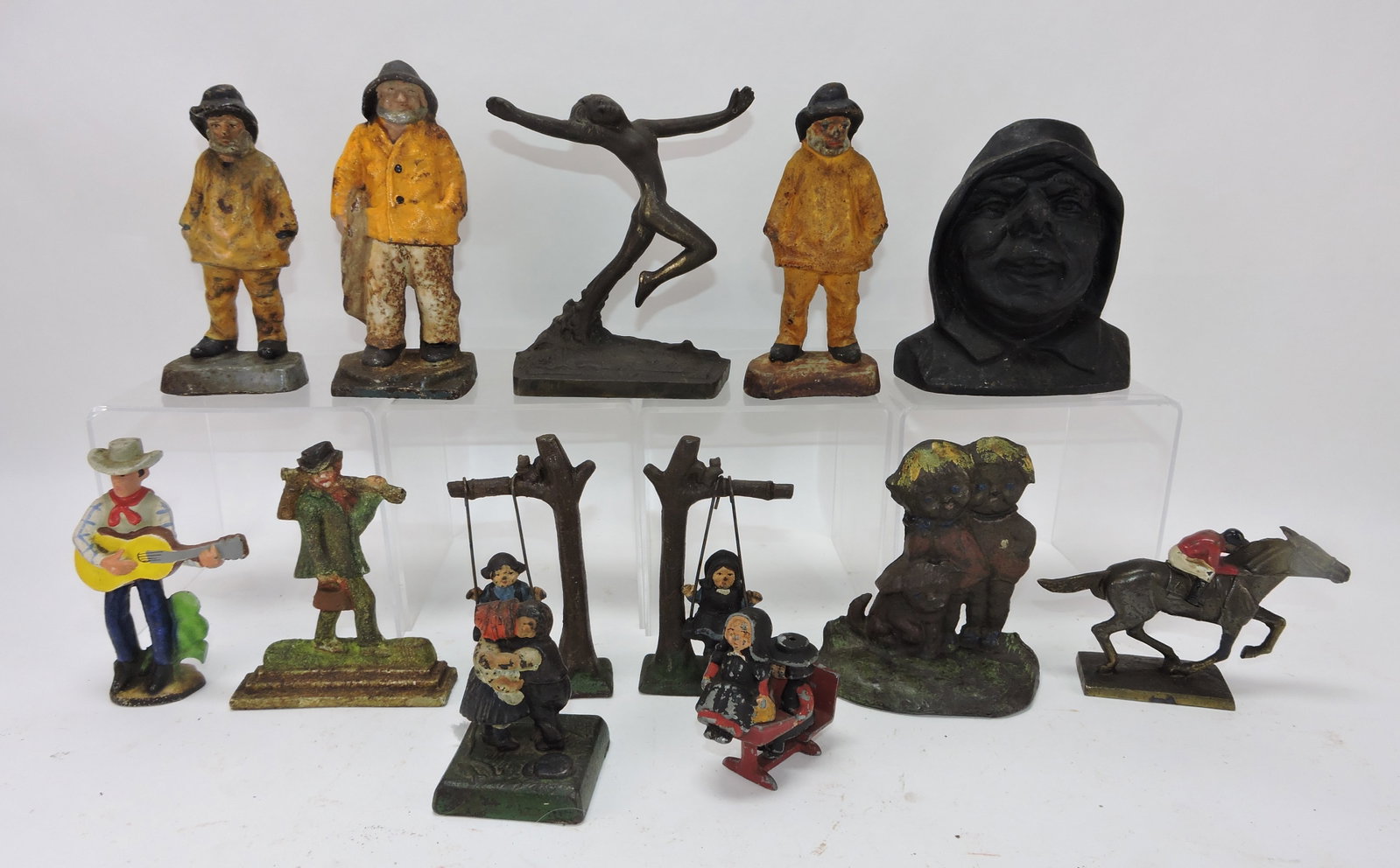 Cast iron/metal lot of assorted figures,: 3" to 6 1/2"