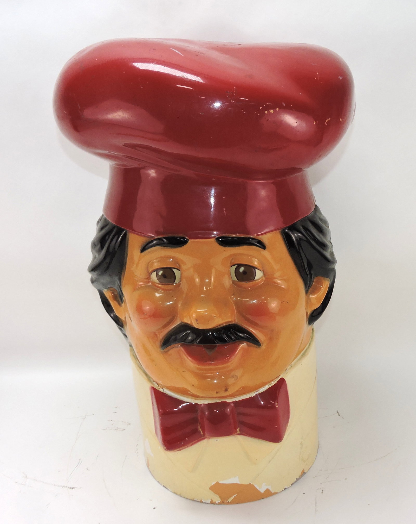 Large plastic carnival chef's head, (1 of 2)