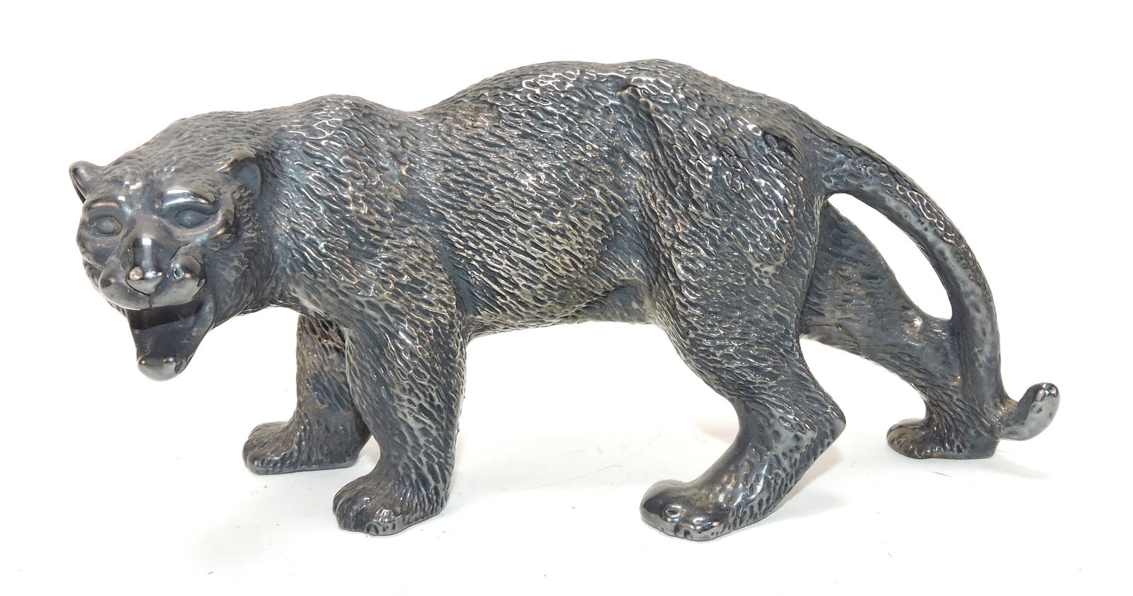Sterling silver panther, 7" long, 8.9ozt (1 of 1)