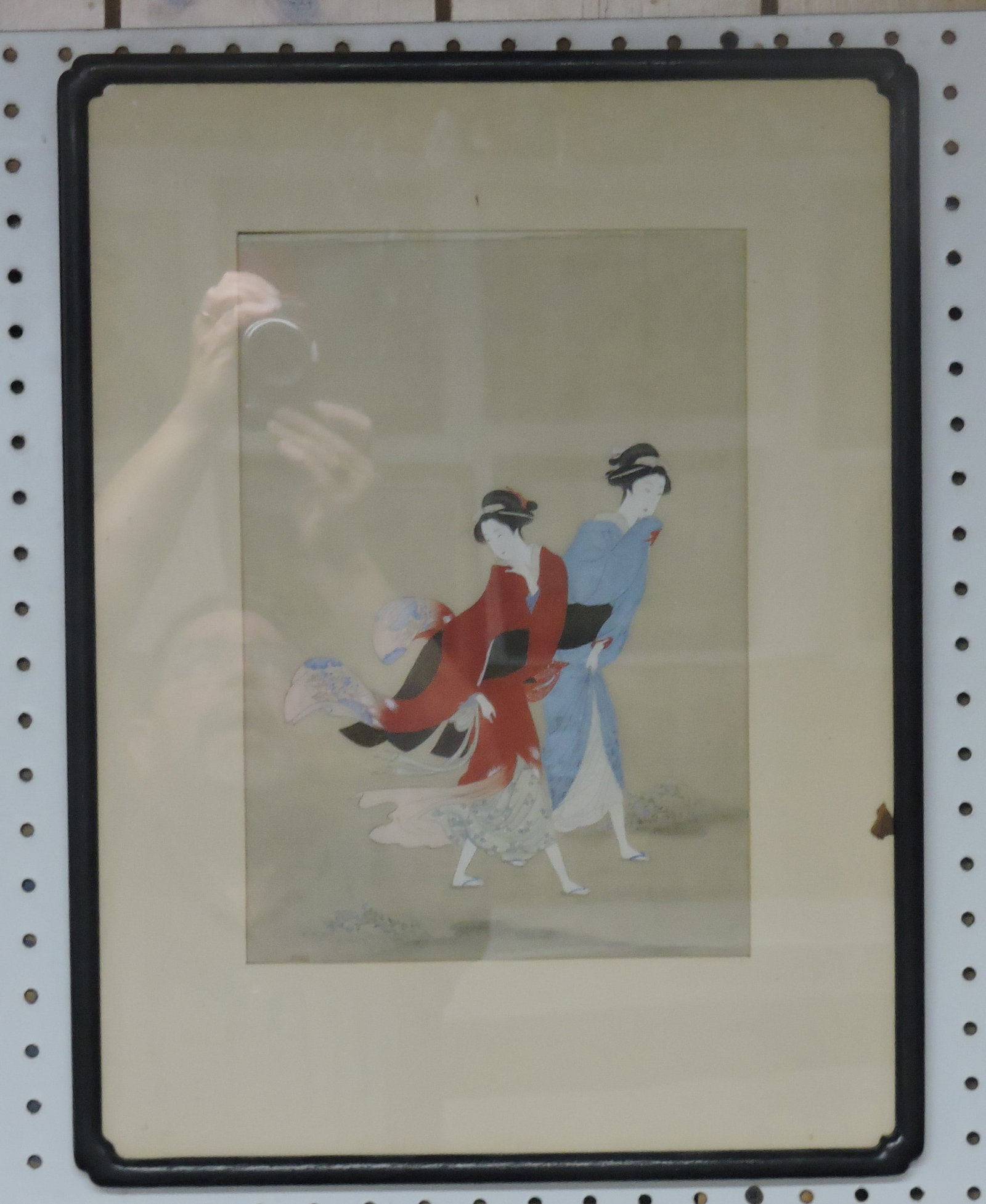 Oriental print of 2 young ladies, 20"x15": .