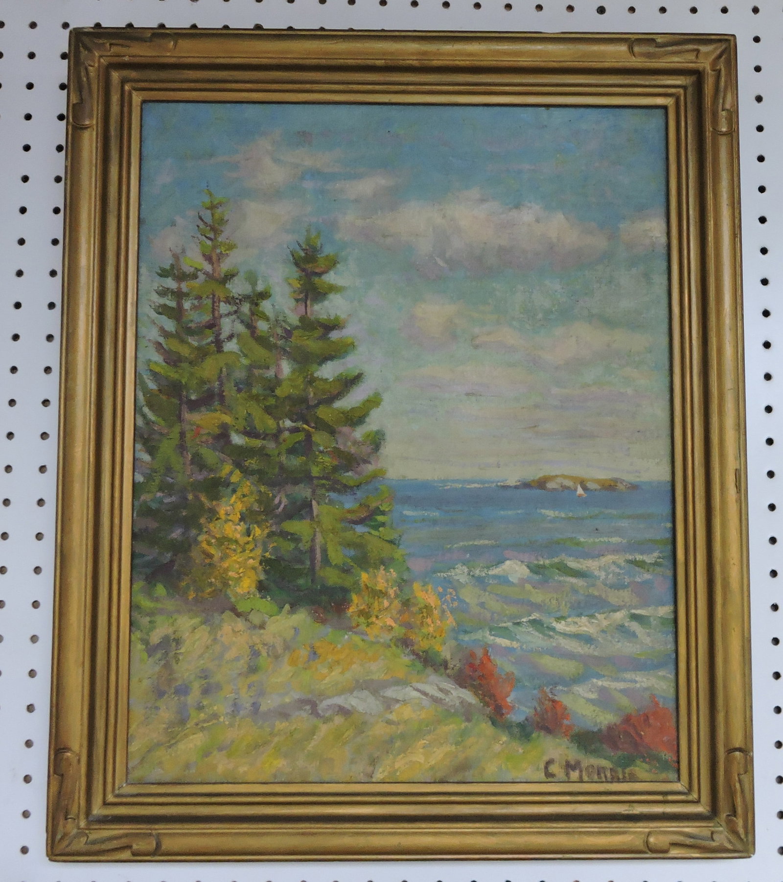 Oil on canvas of California shoreline (1 of 2)