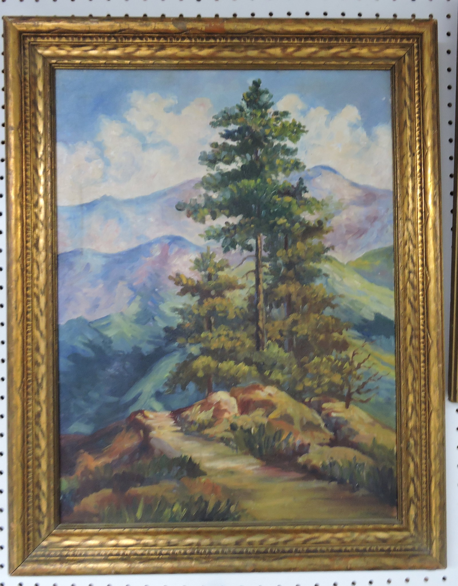 Oil on panel of California mountain: scene, 28"x23"