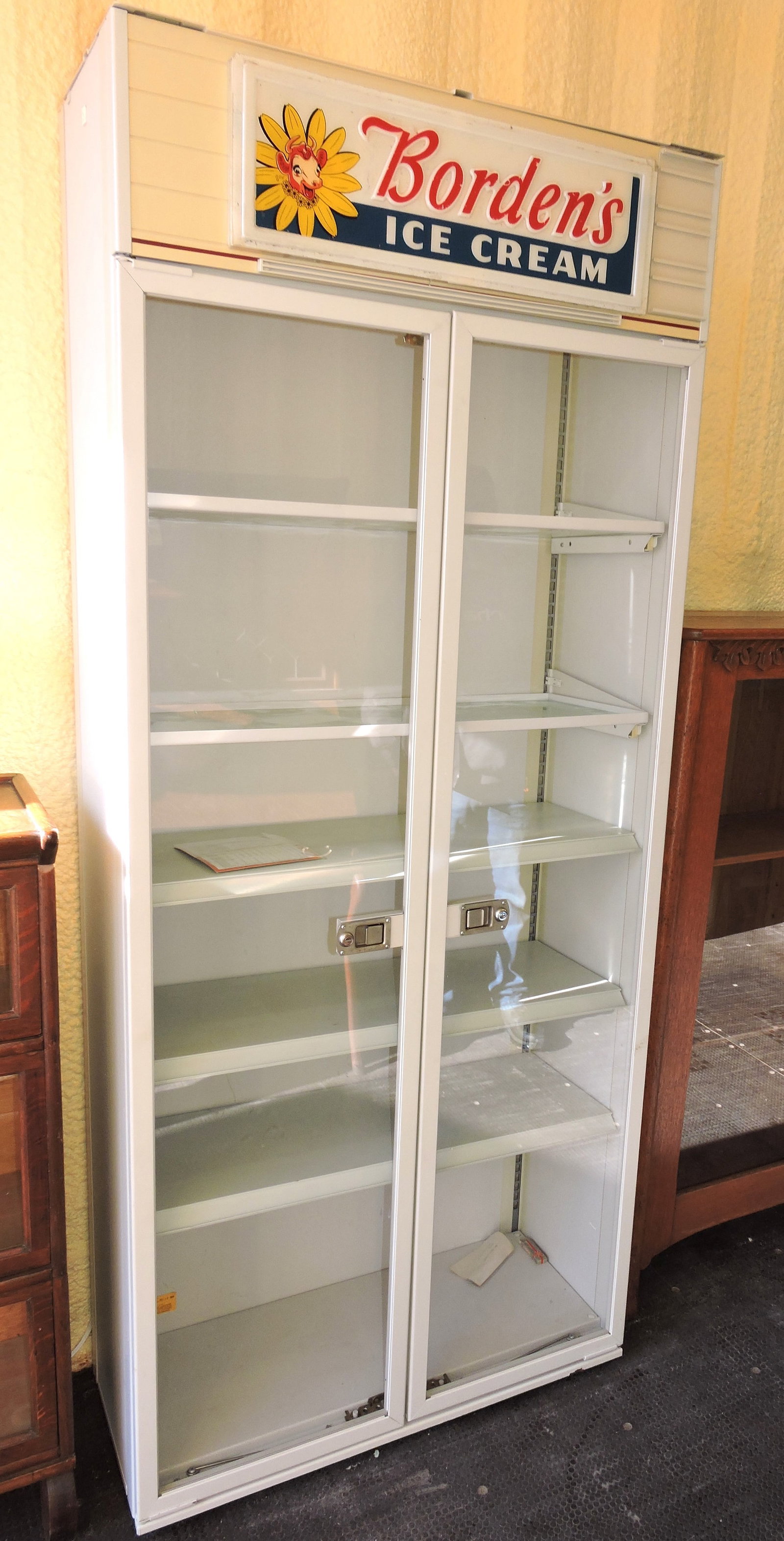 Borden's Ice Cream light store display: case, 82"h, 36"w