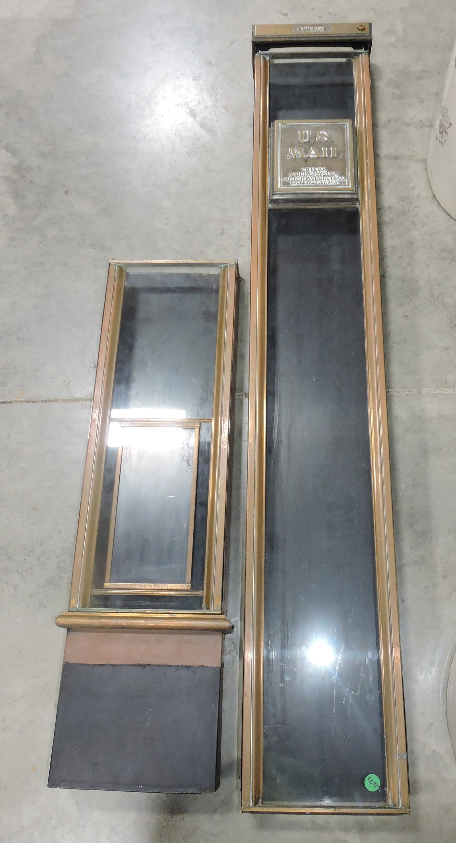 Cutler brass US Mail 2 pc chute, ': 49" & 30"