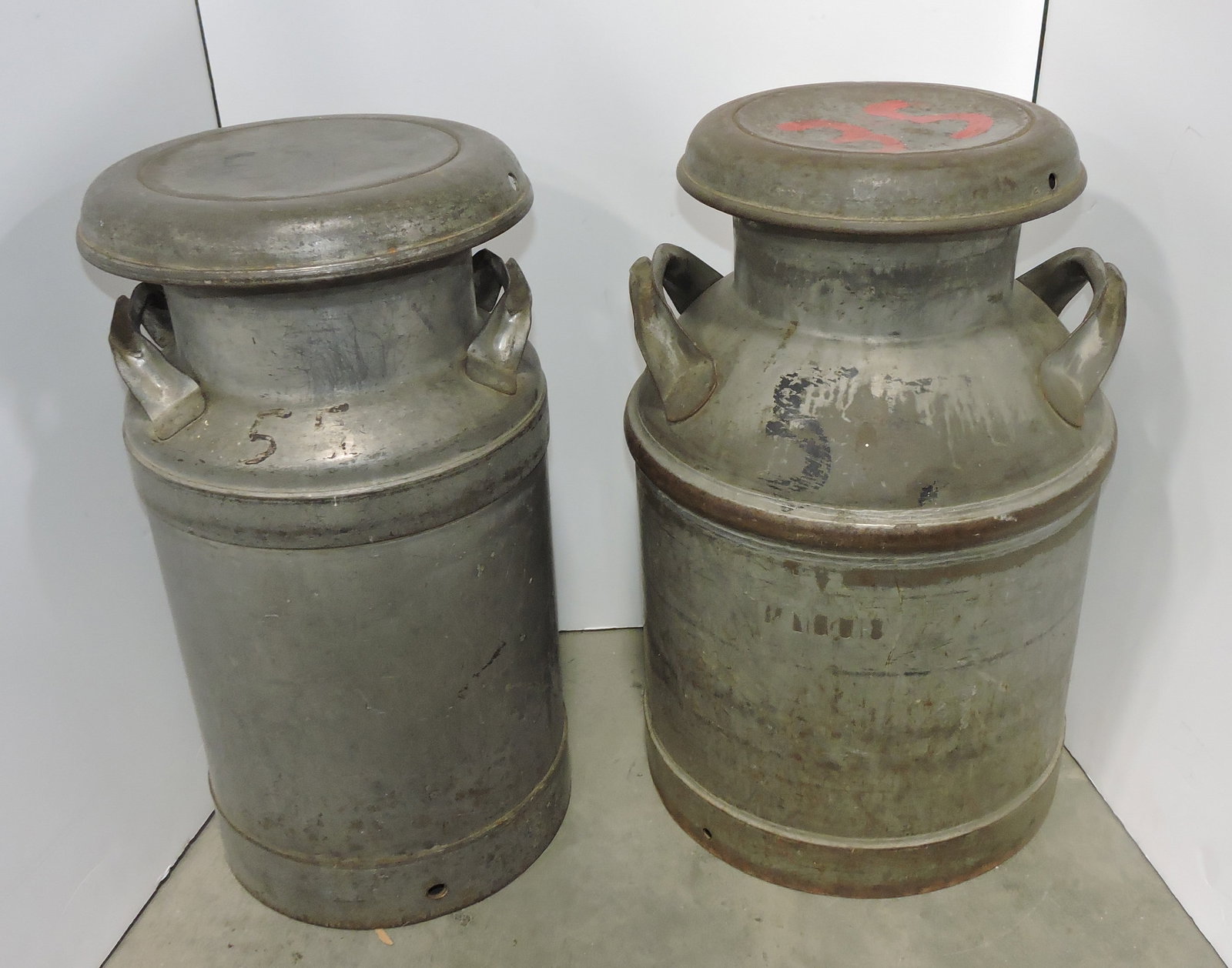 Lot of 2 milk cans: .