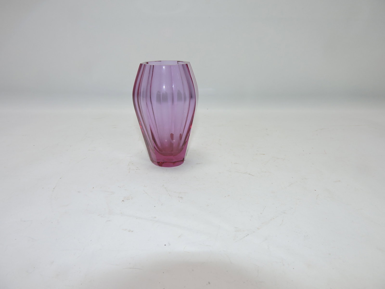 Moser amethyst vase, 4 1/2": .