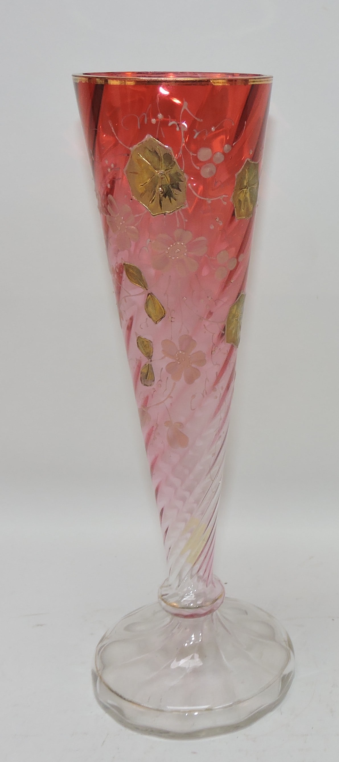 Rubina floral enamel 11" vase: .