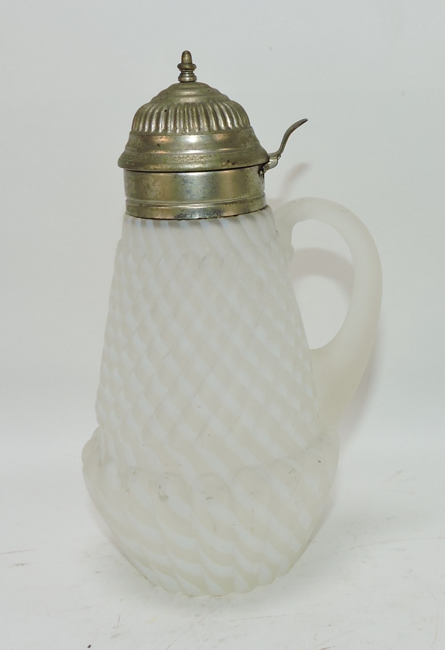 Chrysanthemum swirl syrup pitcher,: 7"