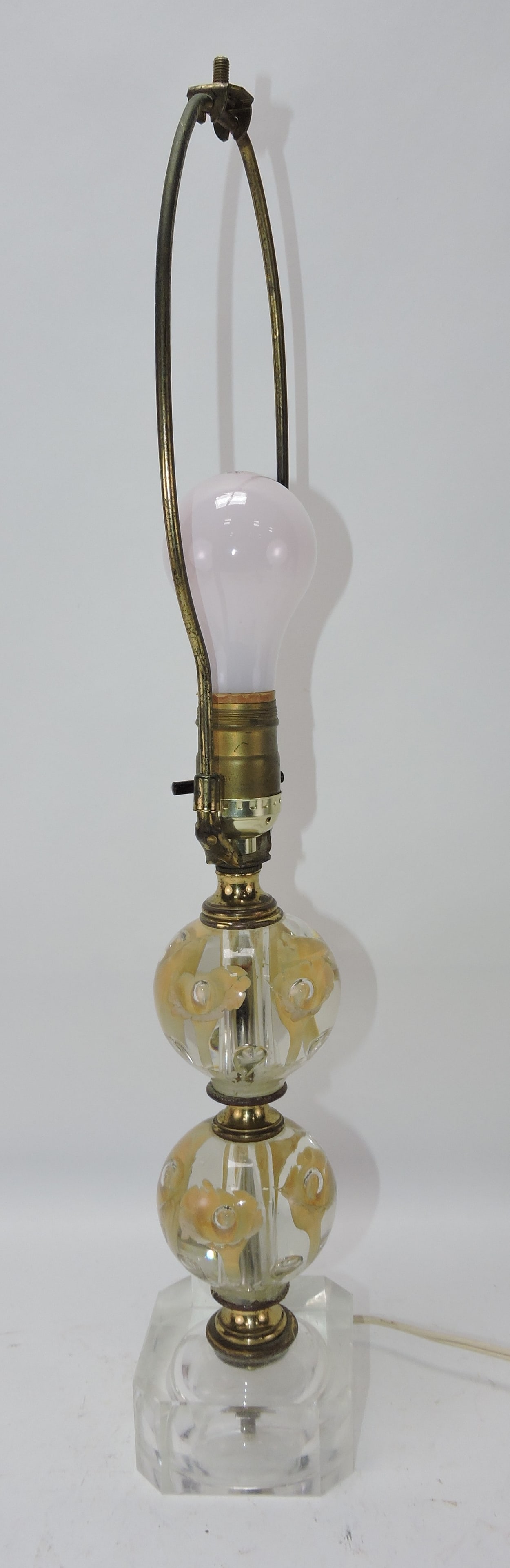 St. Clair amber 2 weight table lamp,: 22"