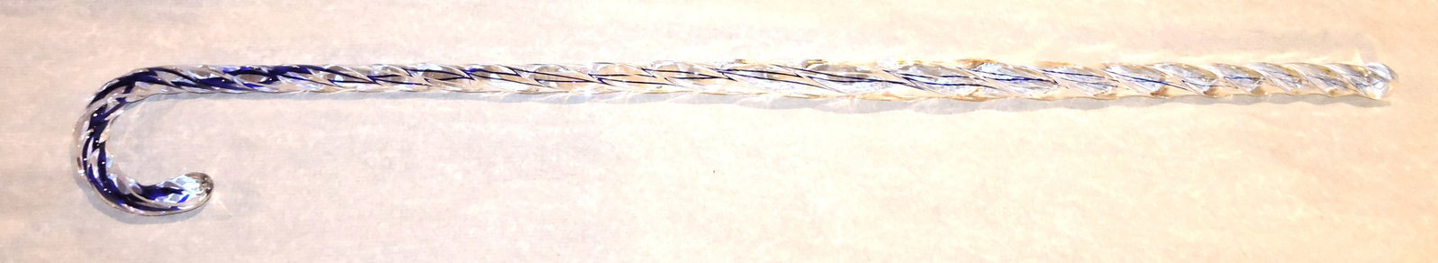 Blue/white glass cane, 38": .