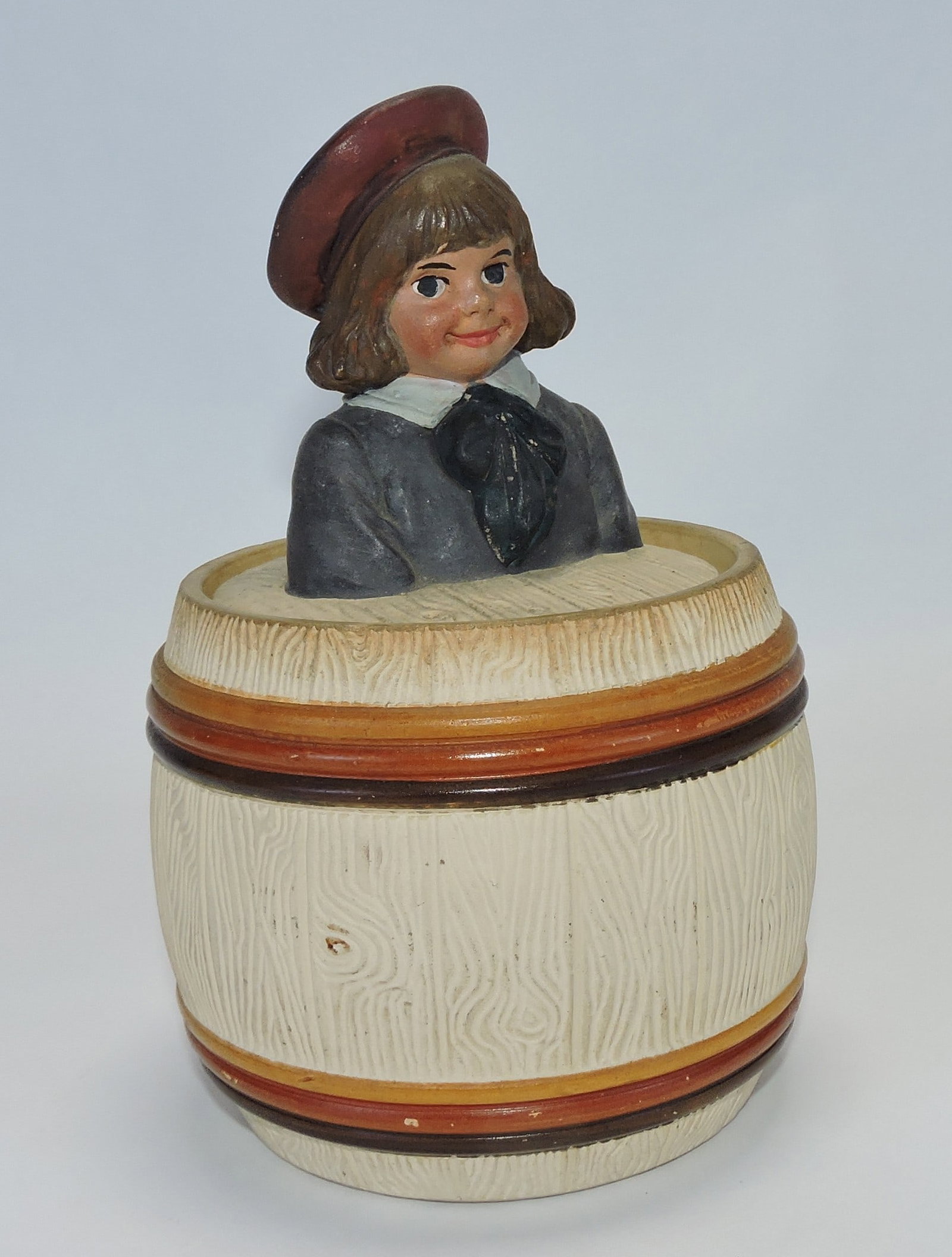 J. Maresch youth in a barrel figural (1 of 1)