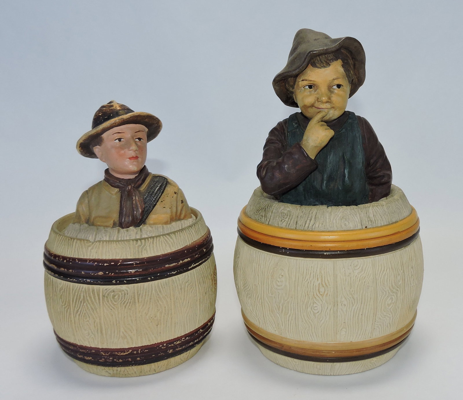 J. Maresch lot of 2 men in a barrel (1 of 1)