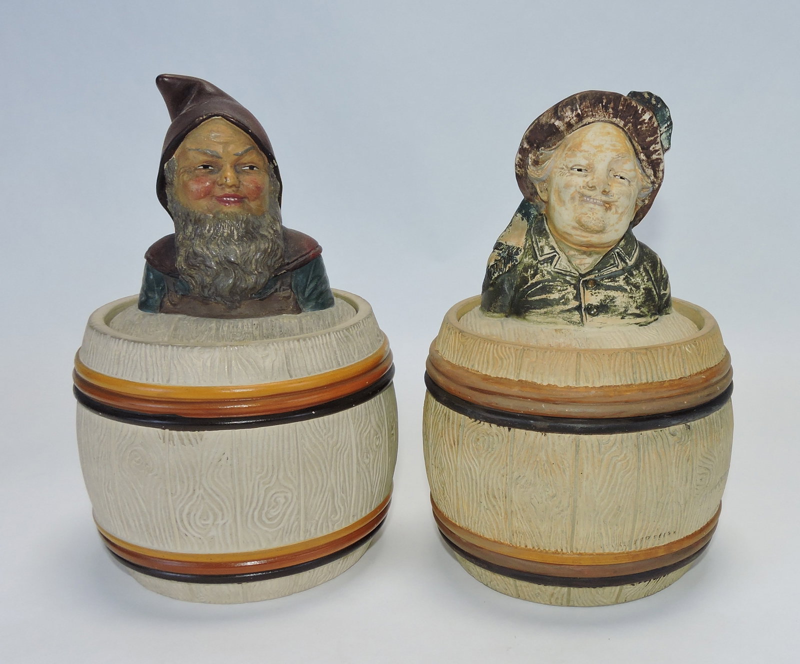 J. Maresch lot of 2 men in a barrel (1 of 1)