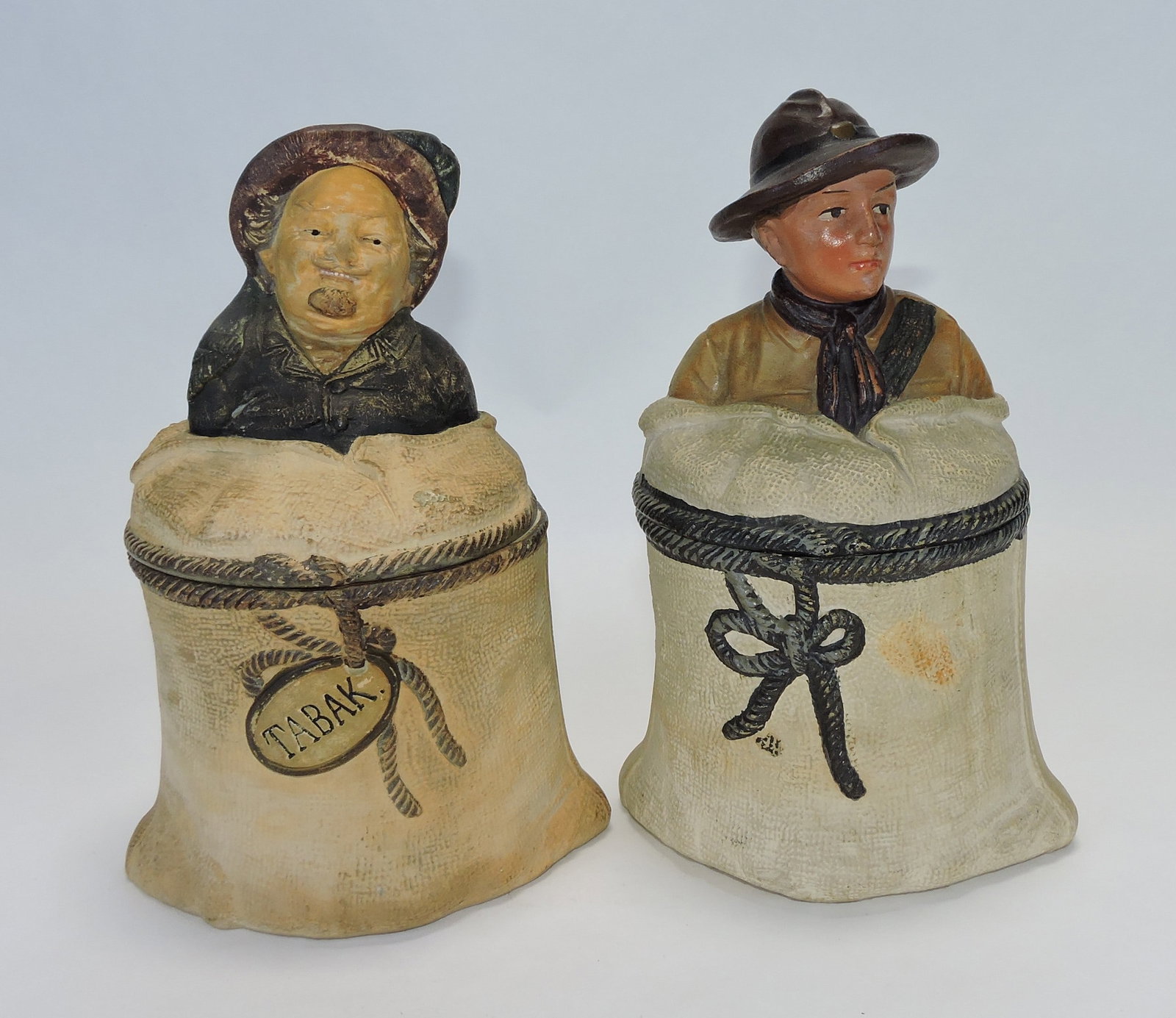 J. Maresch terra cotta lot of 2 men in (1 of 1)