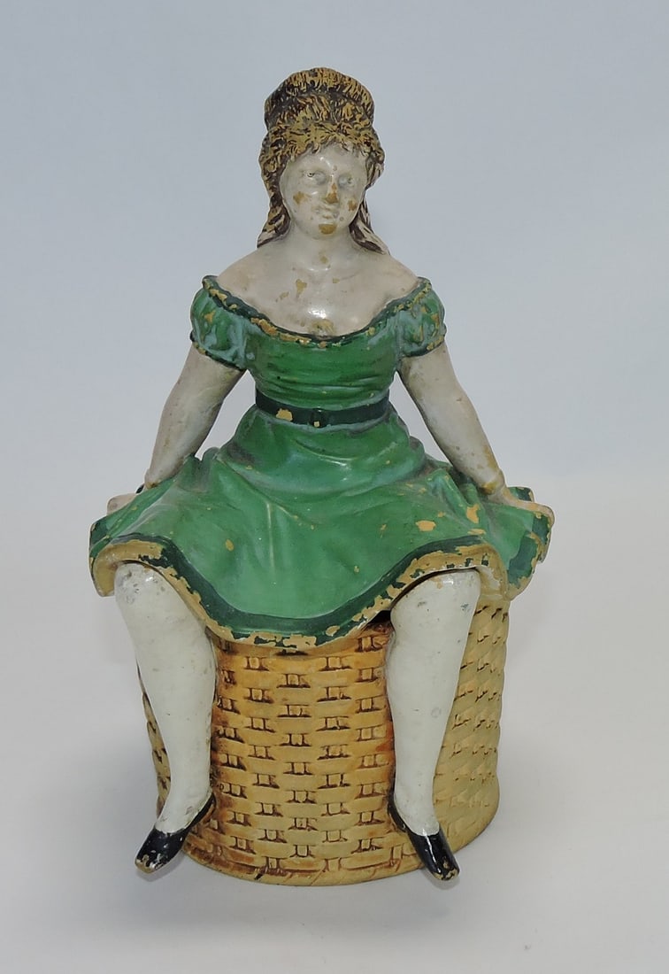 Terra cotta figural tobacco jar (1 of 1)