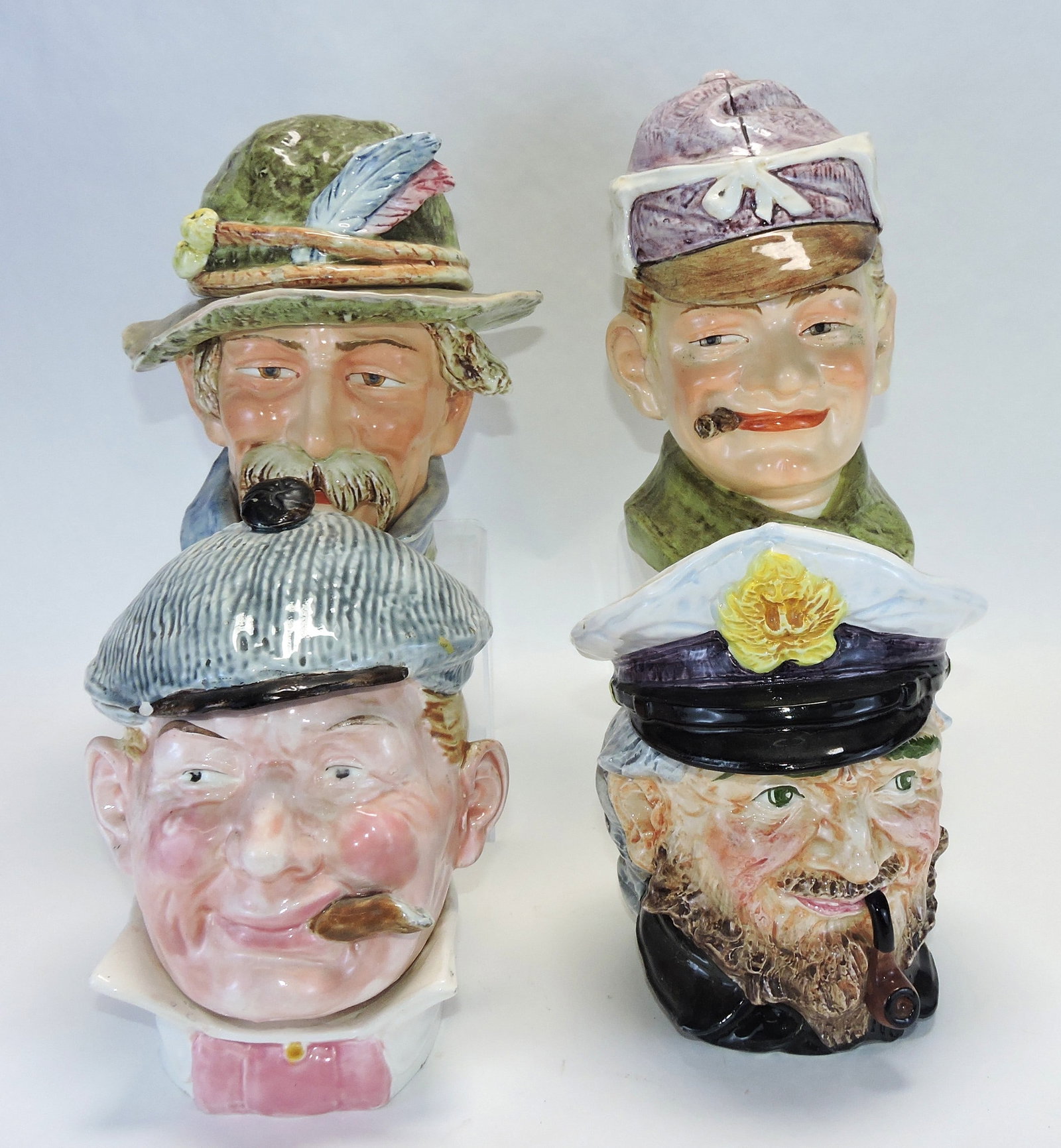 Majolica lot of 4 large figural tobacco (1 of 1)