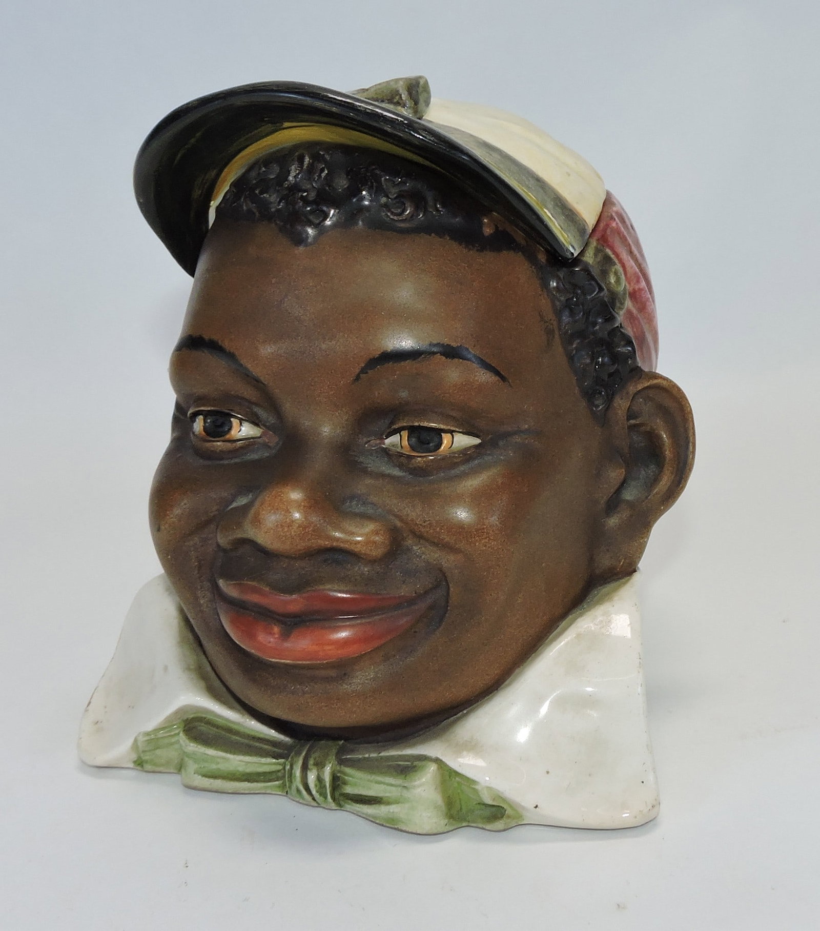 Majolica Black Americana figural tobacco (1 of 1)