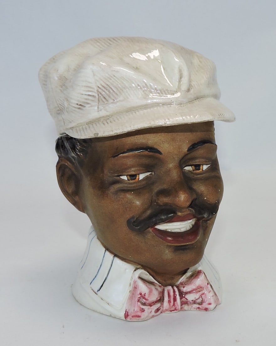 Majolica Black Americana figural tobacco (1 of 1)