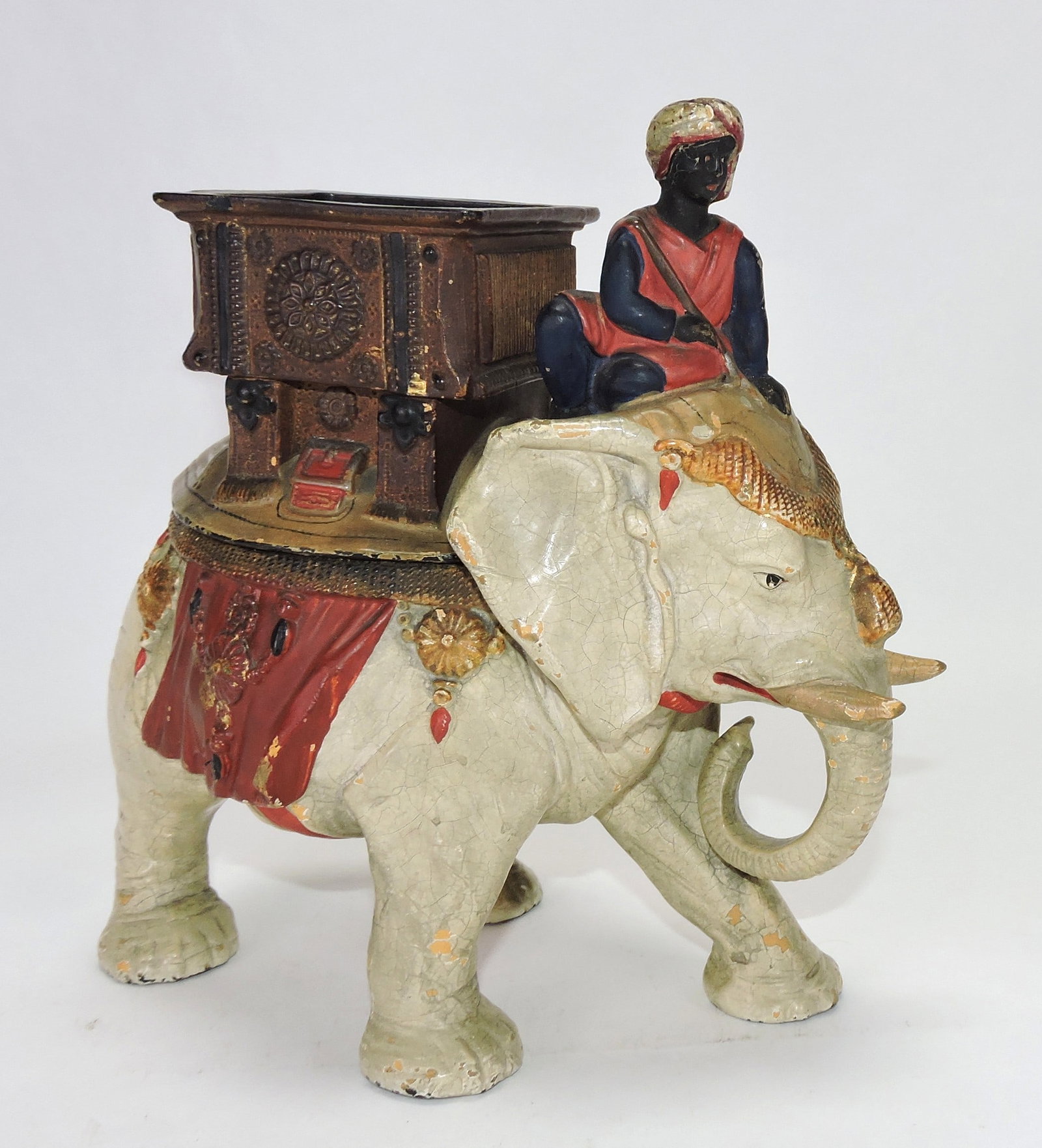 C & H terra cotta figural tobacco jar (1 of 1)