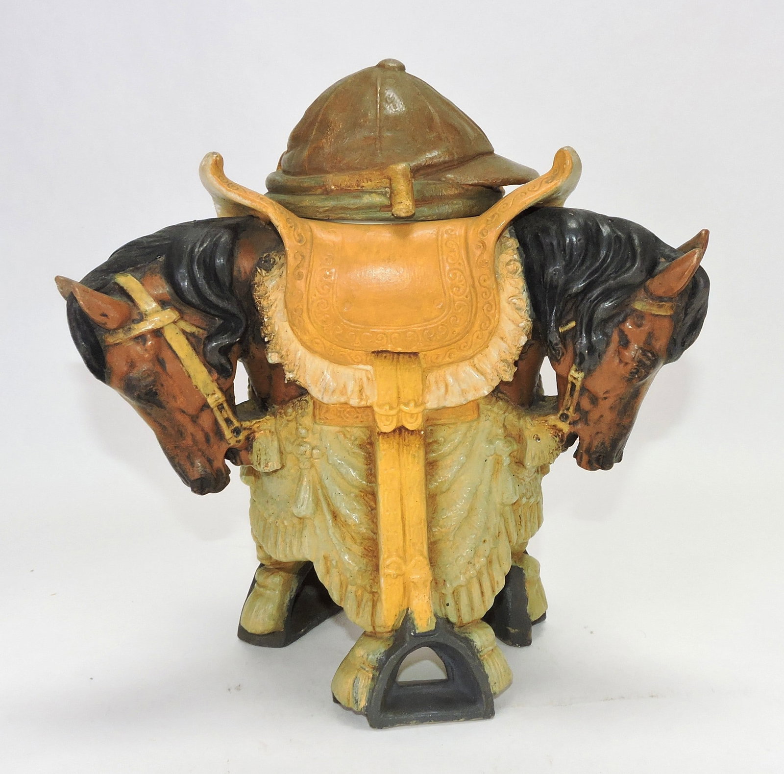 Ceramic figural tobacco jar with (1 of 1)