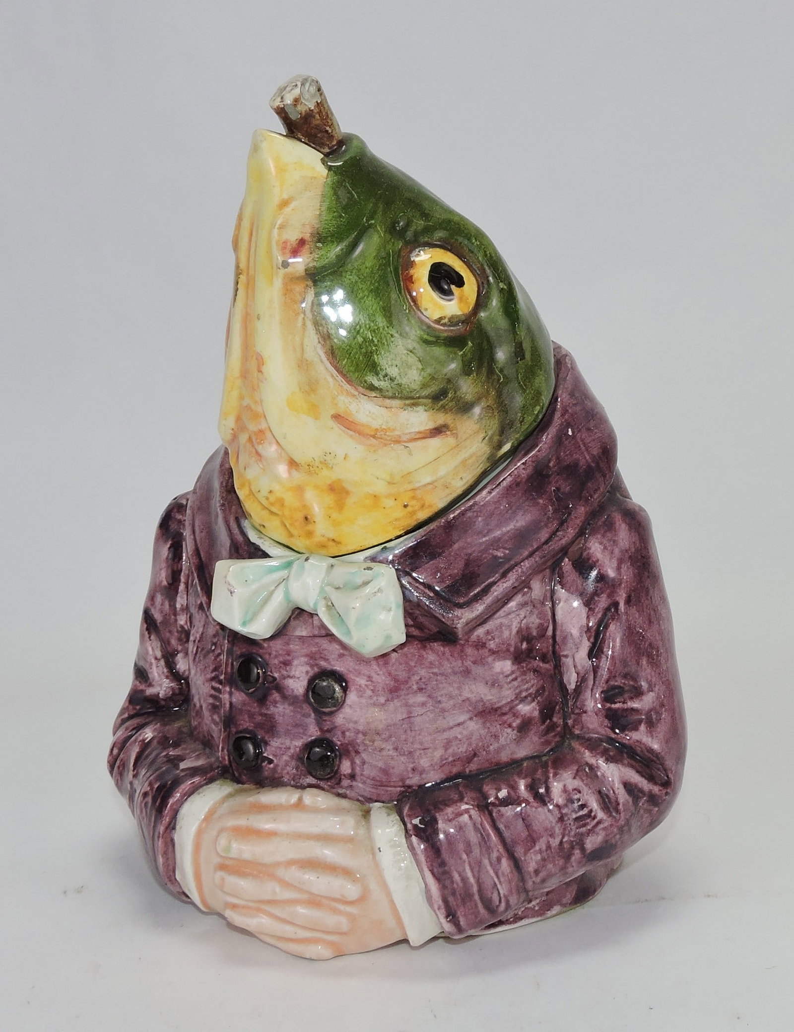 Majolica fish with purple smoking jacket (1 of 1)