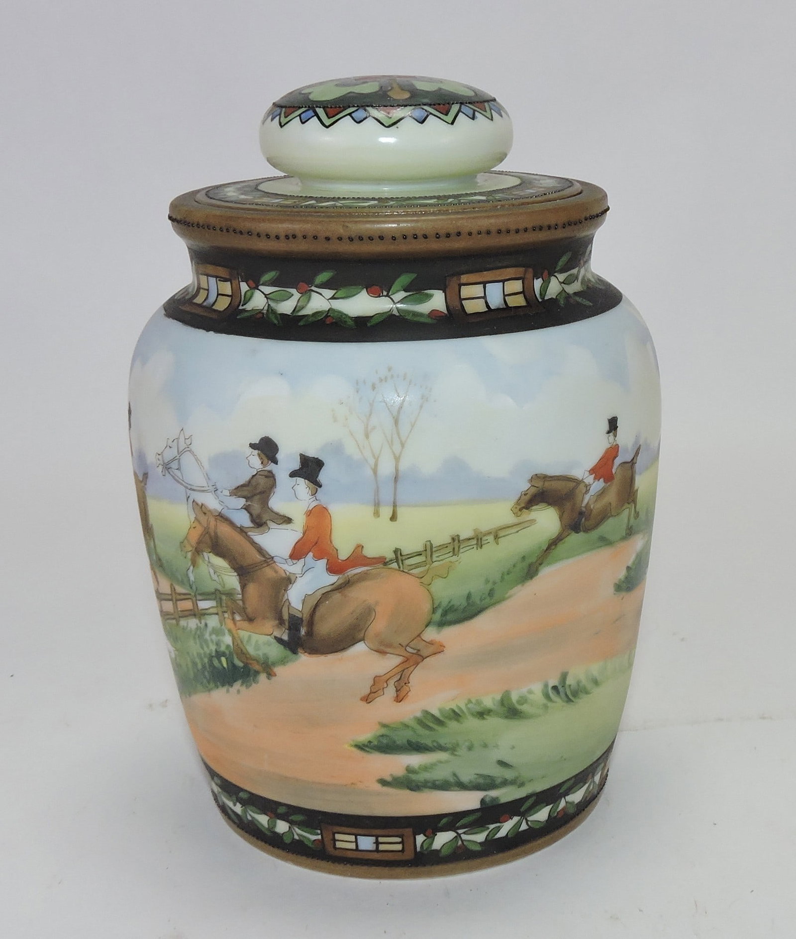 Nippon porcelain humidor with English (1 of 1)