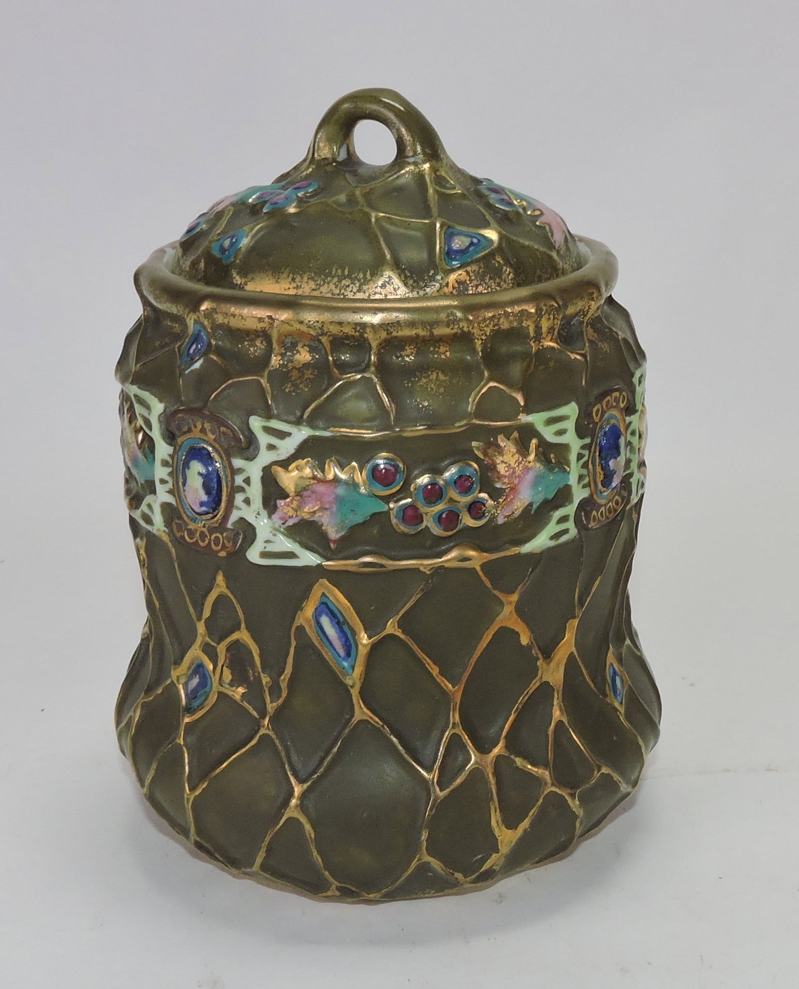 Nippon porcelain humidor with jewels, (1 of 1)