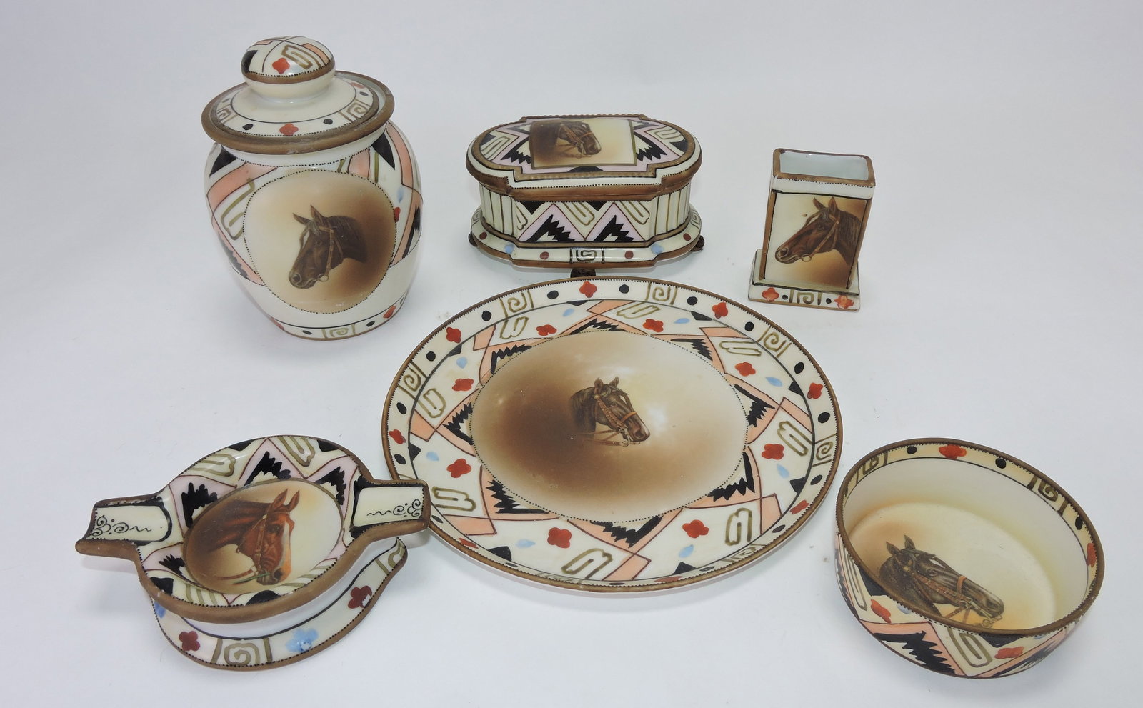 Nippon porcelain 6 piece smoking set (1 of 1)