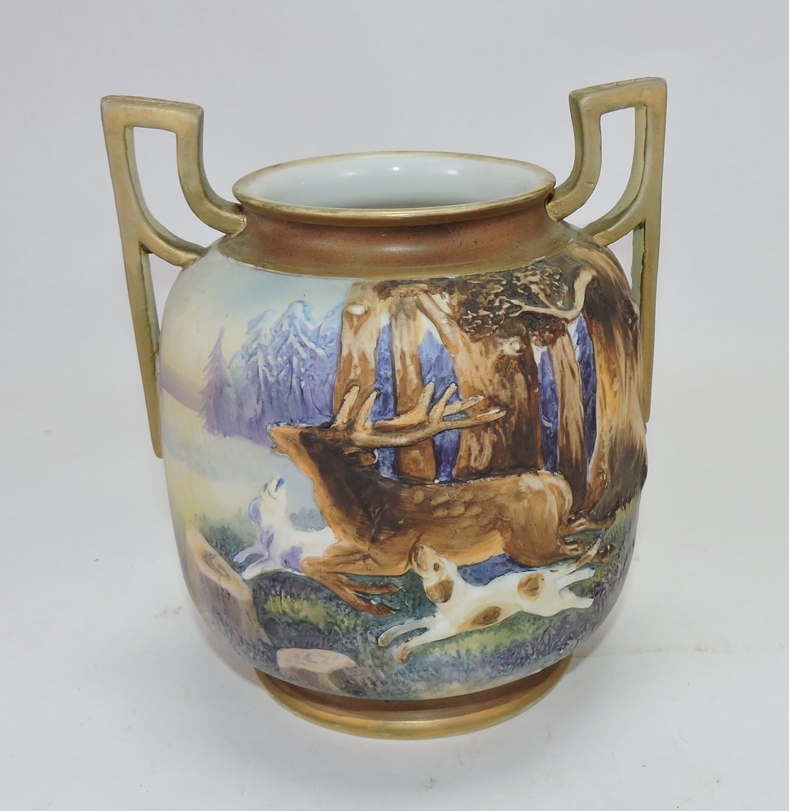 Nippon porcelain 6 1/2" vase molded (1 of 2)