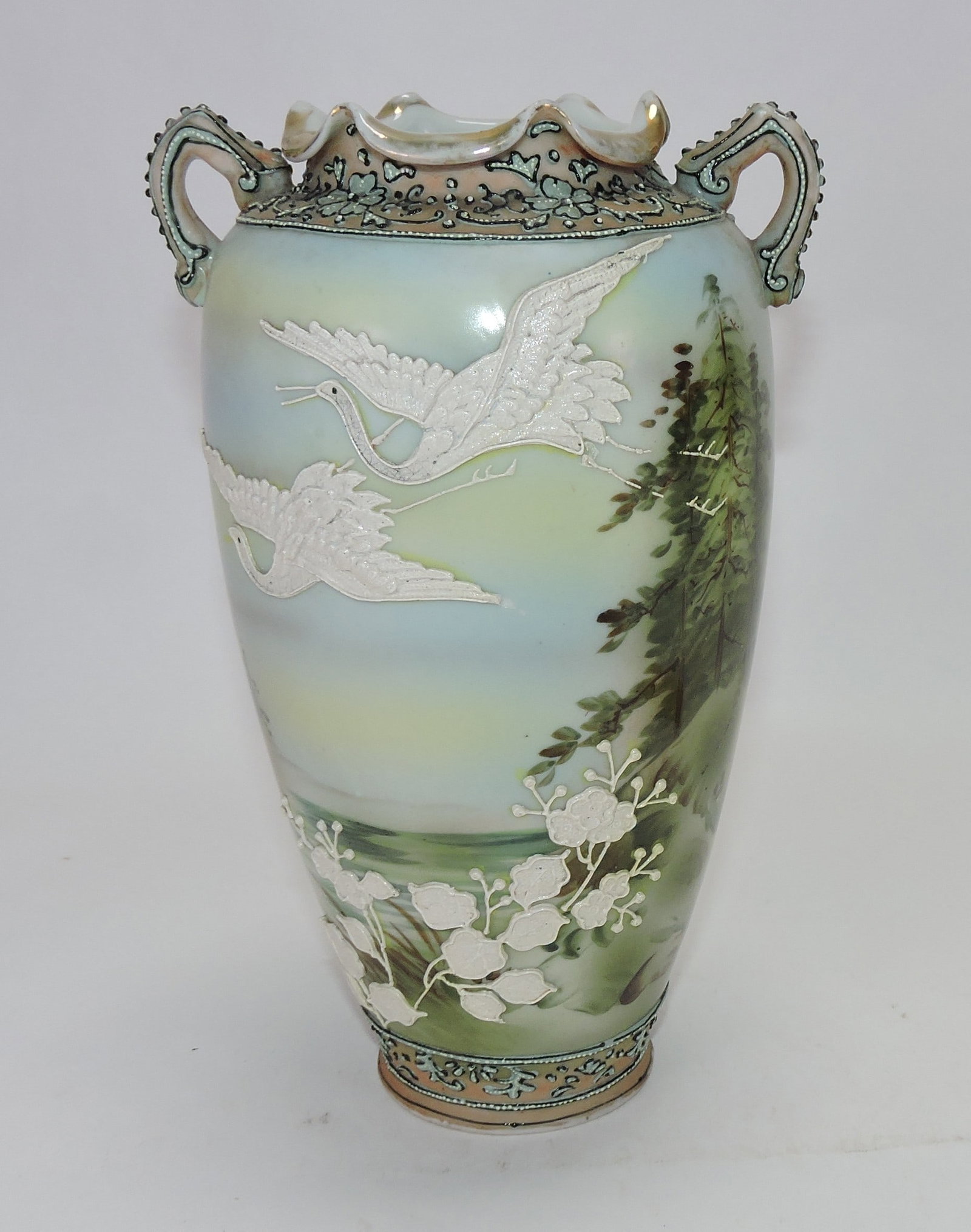 Nippon porcelain 9" vase with (1 of 2)