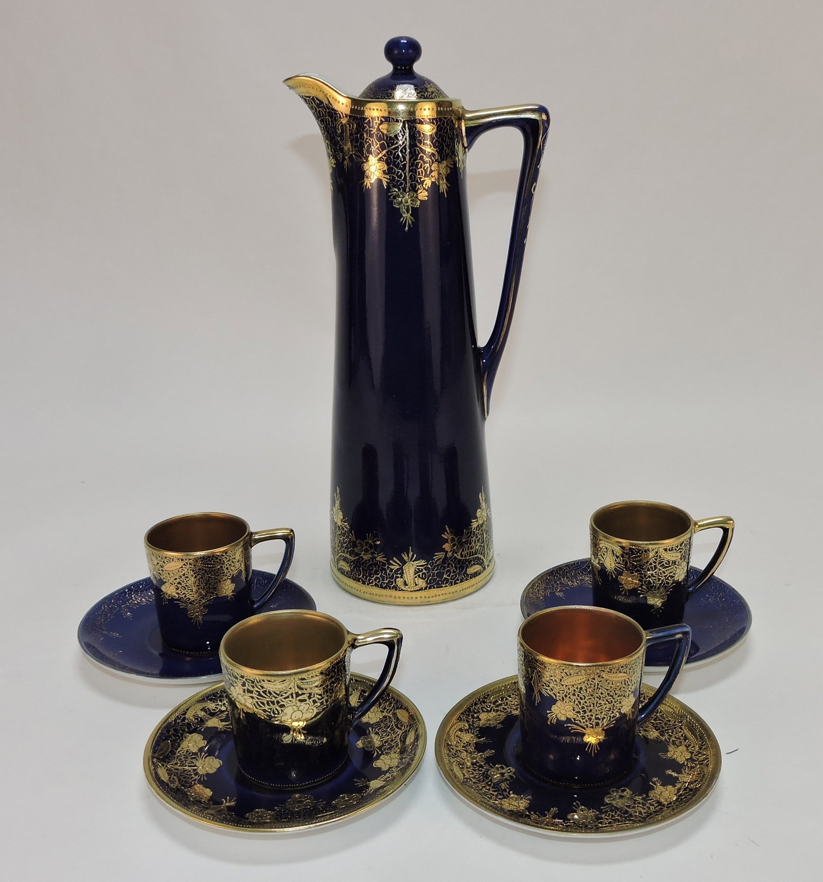 Nippon cobalt and gold demitasse set (1 of 1)
