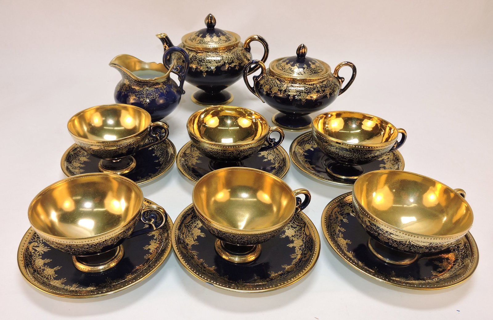 Nippon cobalt and gold tea set (1 of 1)