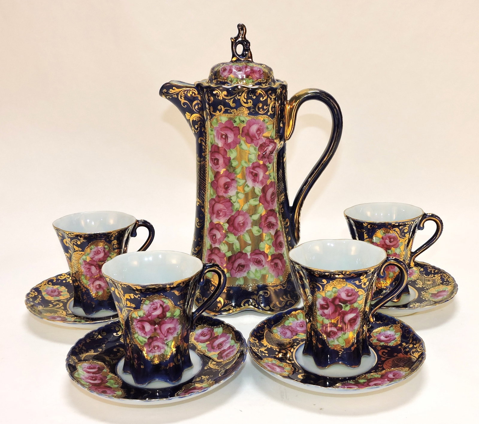 Nippon (unmarked) chocolate set.: The Dwight & Helen Wilmoth Collection