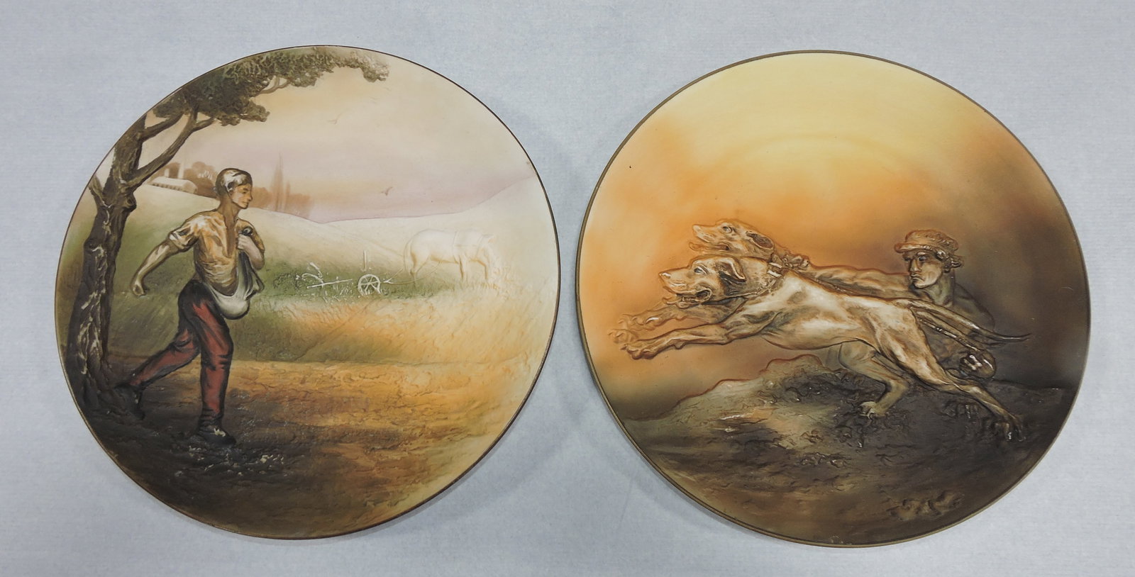 Nippon lot of 2 - 12" releif molded plates, (1 of 1)