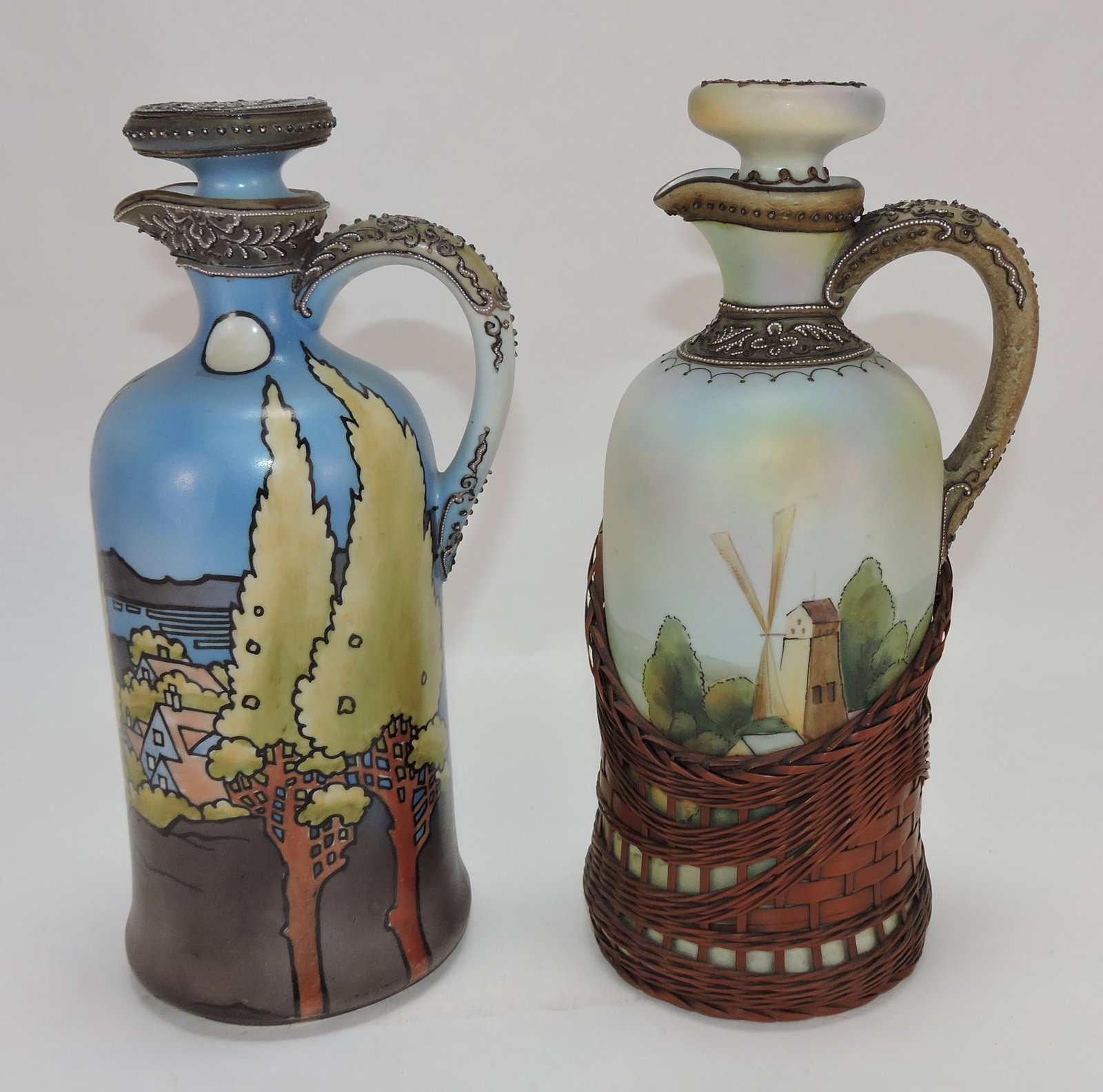 Nippon lot of 2 - 11" wine jugs with (1 of 1)