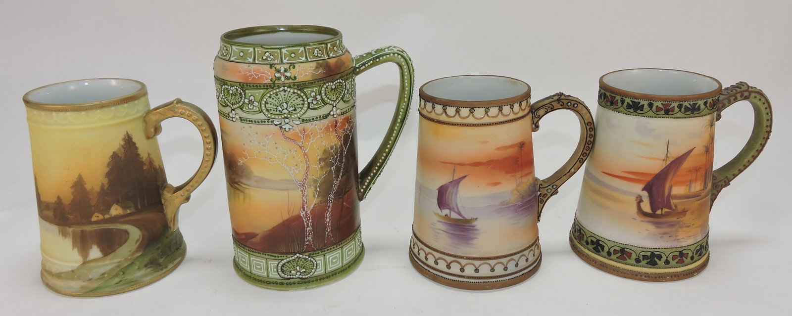 Nippon lot of 4 mugs, 5 1/2" to 7". (1 of 1)