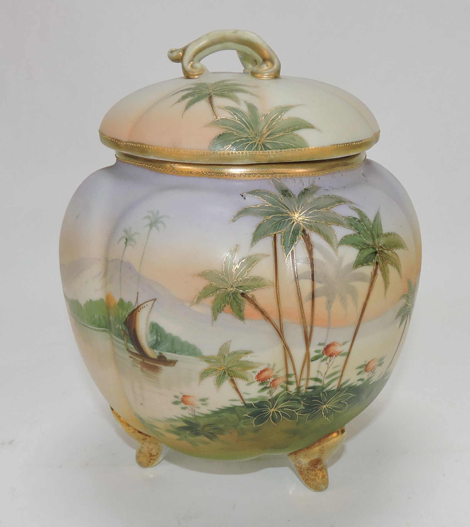 Nippon biscuit jar with sailboat and (1 of 1)