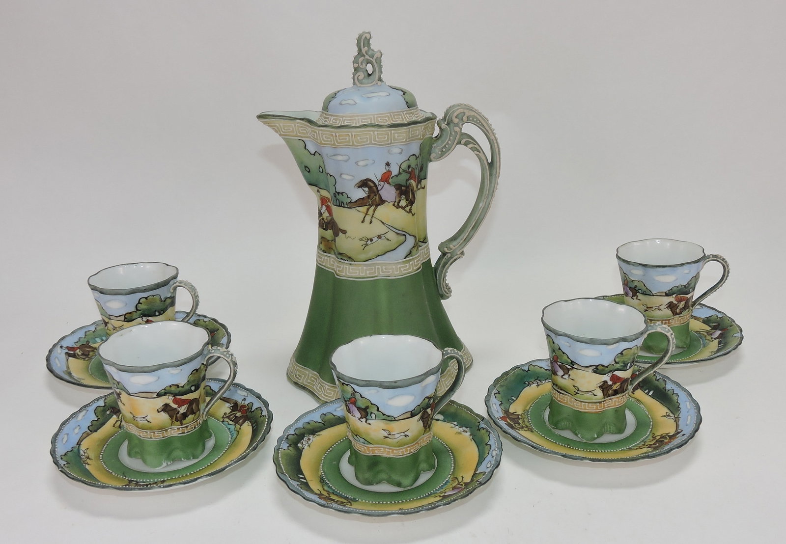 Nippon Fox Hunt chocolate pot set with (1 of 1)