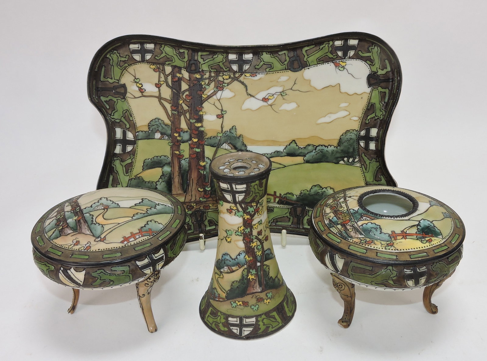 Nippon Woodland 4 pc dresser set, (1 of 1)