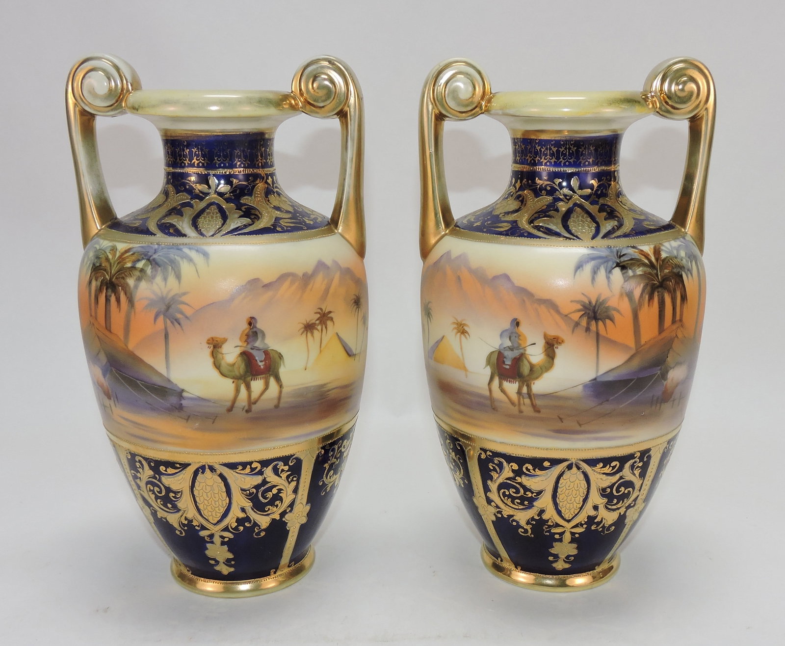 Noritake Egyptian pair of 10" vases. (1 of 1)