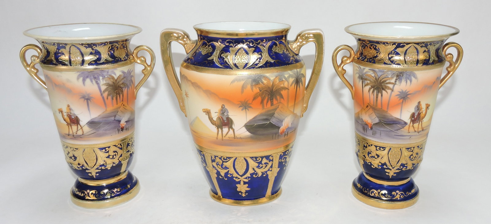 Noritake Egyptian lot of 3 vases, 8". (1 of 1)
