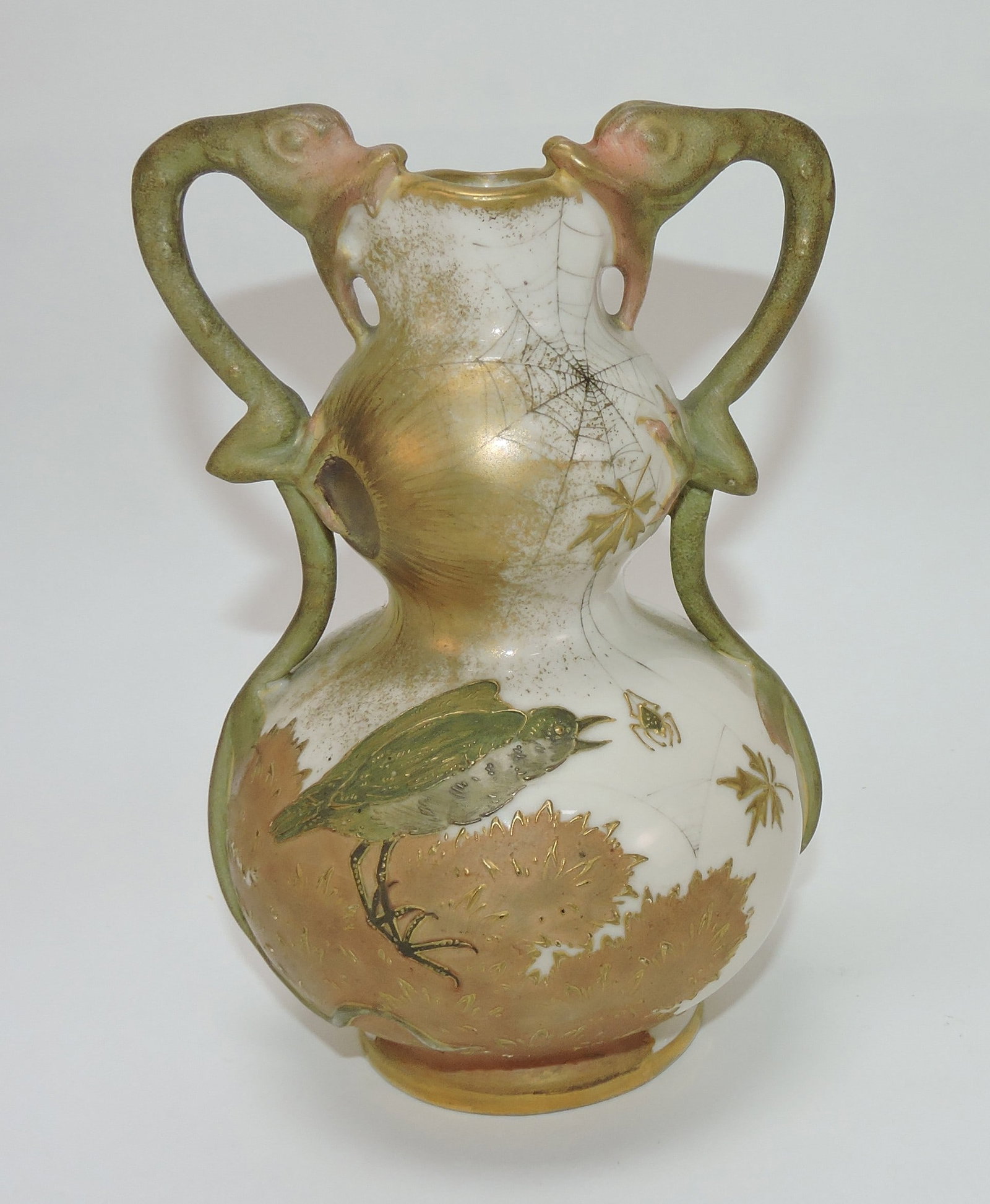 Teplitz porcelain vase with gold gilting, (1 of 2)