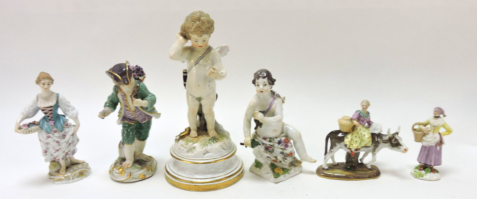 Meissen porcelain lot of 6 sculptures, (1 of 1)