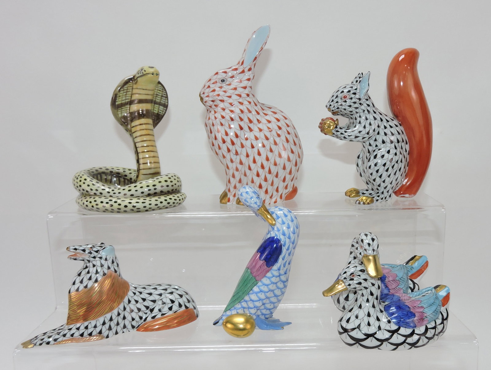 Herend porcelain lot of 6 animals: (1 of 1)