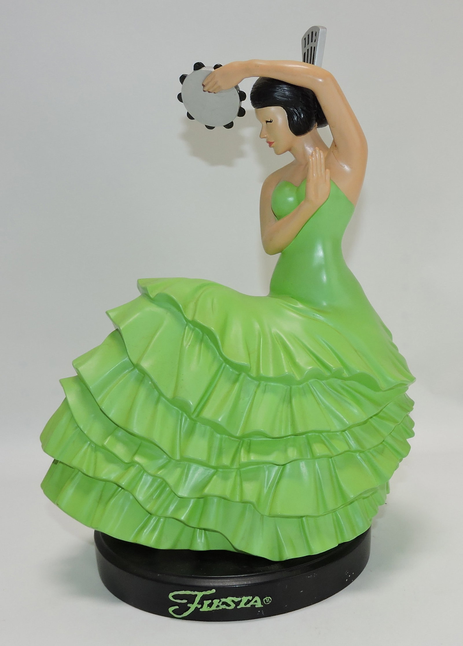 Fiesta Post 86 Esco dancing lady figure,: 12", chartreuse