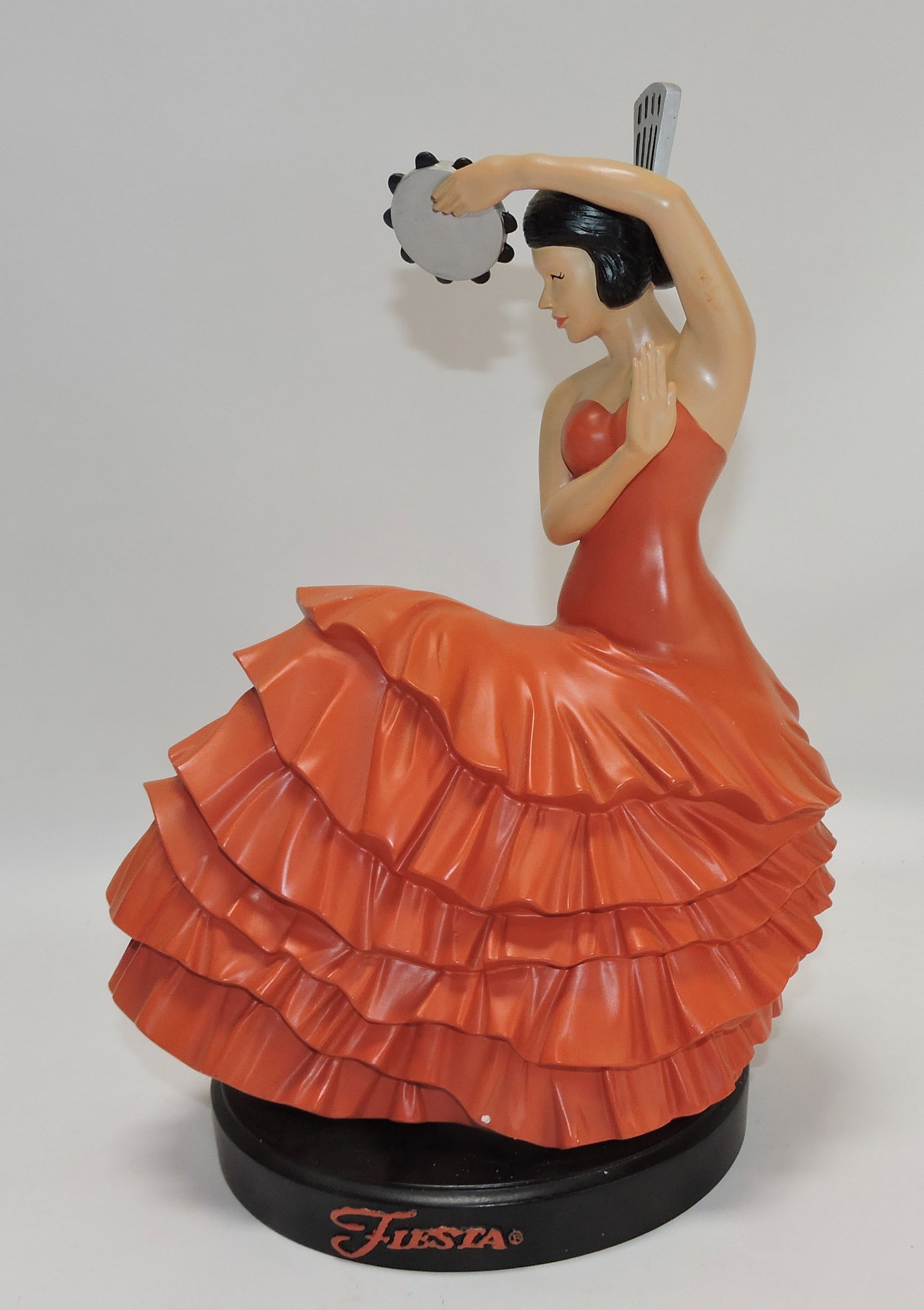 Fiesta Post 86 Esco dancing lady figure,: 12", persimmon