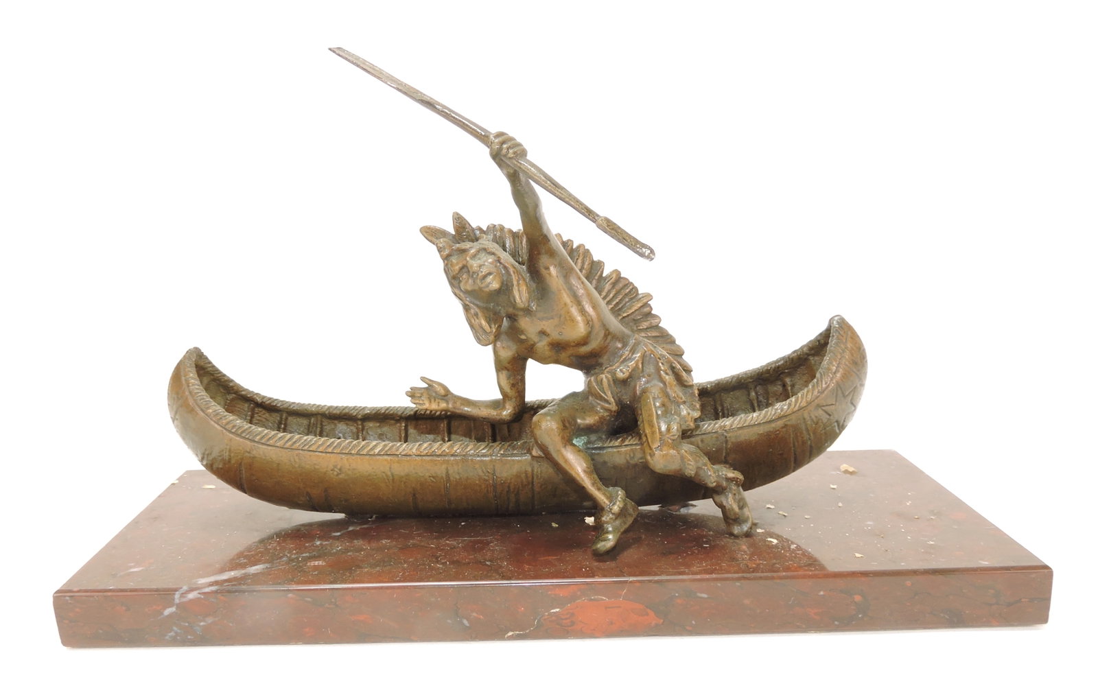 Carl Kauba bronze sculpture of Indian in (1 of 2)